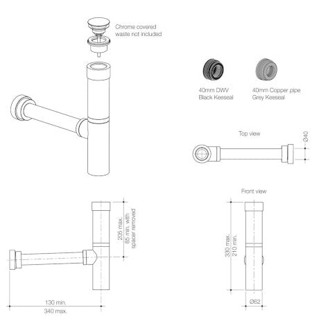 Caroma Modina Bottle Trap - Sydney Home Centre