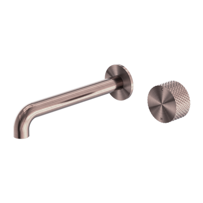 Nero Opal Progressive Wall Basin/Bath Mixer 230mm Spout Brushed Bronze - Sydney Home Centre