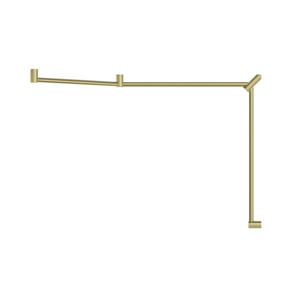 Nero Mecca Care 32mm Dda Toilet Grab Rail Set 45 Degree Continuous 750X965X1025mm Brushed Gold - Sydney Home Centre