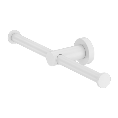 Nero Mecca Double Toilet Roll Holder Matte White - Sydney Home Centre