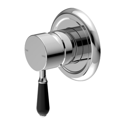 Nero York Shower Mixer With Black Porcelain Lever Chrome - Sydney Home Centre