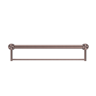 Nero Mecca Care 32mm Grab Rail With Towel Holder 600mm Brushed Bronze - Sydney Home Centre