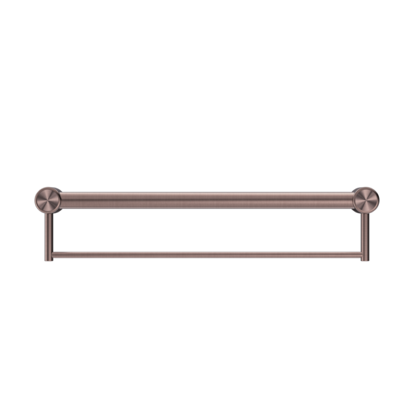 Nero Mecca Care 32mm Grab Rail With Towel Holder 600mm Brushed Bronze - Sydney Home Centre