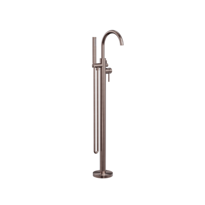 Nero Round Floormount Mixer With Handshower Brushed Bronze - Sydney Home Centre