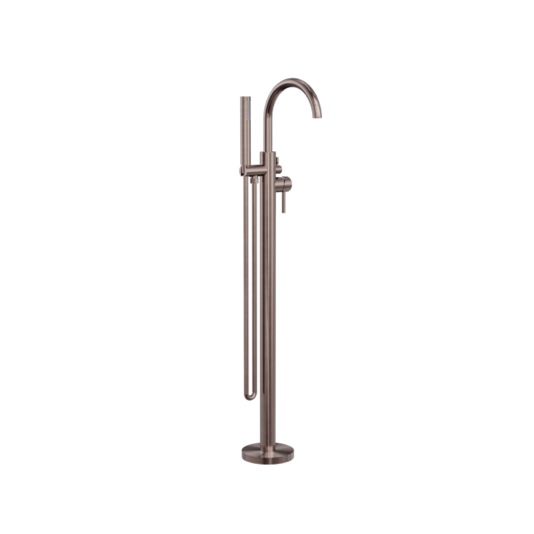 Nero Round Floormount Mixer With Handshower Brushed Bronze - Sydney Home Centre