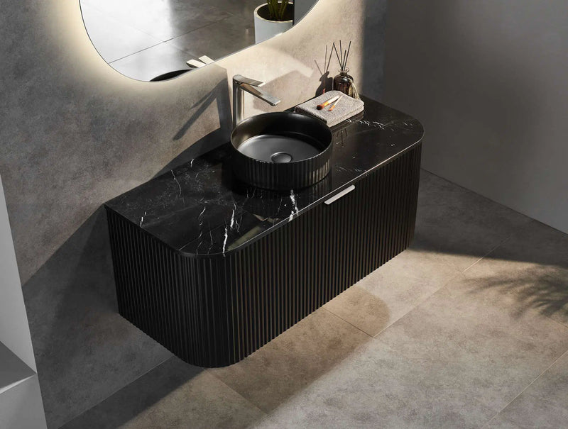 Ceto Avalon 1200mm Wall Hung Vanity Matte Black (Quartz Stone Top) - Sydney Home Centre