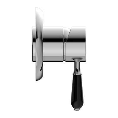 Nero York Shower Mixer With Black Porcelain Lever Chrome - Sydney Home Centre