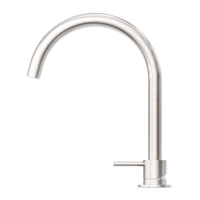 Nero Mecca Hob Basin Mixer Round Spout Brushed Nickel - Sydney Home Centre