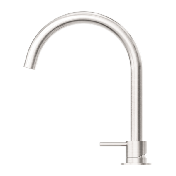 Nero Mecca Hob Basin Mixer Round Spout Brushed Nickel - Sydney Home Centre