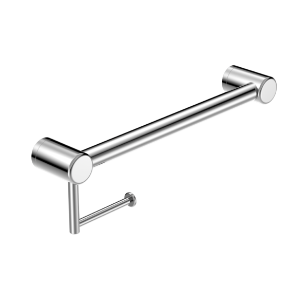 Nero Mecca Care 32mm Grab Rail With Toilet Roll Holder 450mm Chrome - Sydney Home Centre