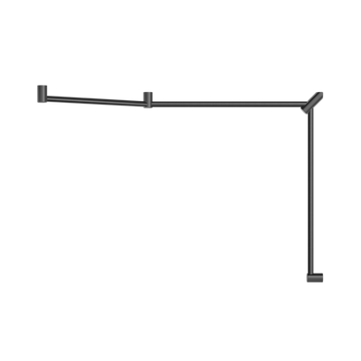 Nero Mecca Care 32mm Dda Toilet Grab Rail Set 45 Degree Continuous 750X965X1025mm Gun Metal - Sydney Home Centre