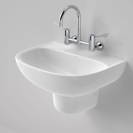 Caroma Care 600 Wall Basin No Tap Hole White with GermGard® - Sydney Home Centre