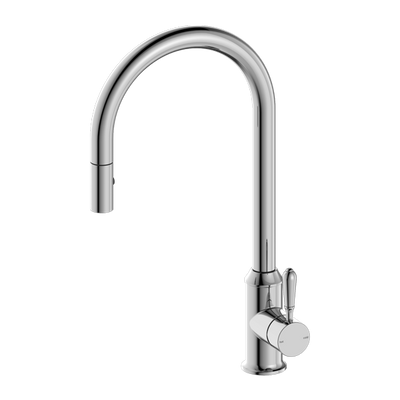 Nero York Pull Out Sink Mixer With Vegie Spray Function With Metal Lever Chrome - Sydney Home Centre