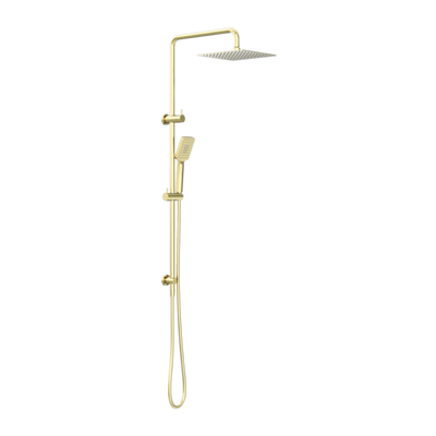 Nero Square Project Twin Shower Brushed Gold - Sydney Home Centre