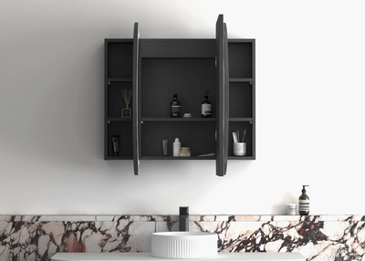 Otti Bondi 1200mm LED Shaving Cabinet Black Oak - Sydney Home Centre