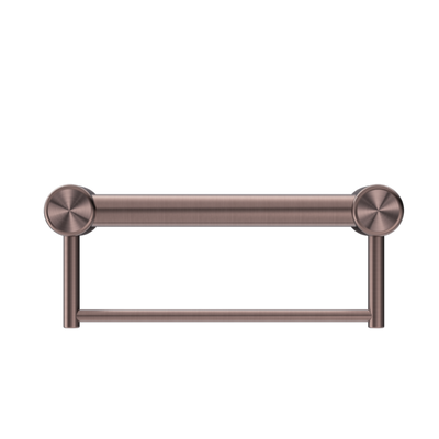 Nero Mecca Care 32mm Grab Rail With Towel Holder 300mm Brushed Bronze - Sydney Home Centre