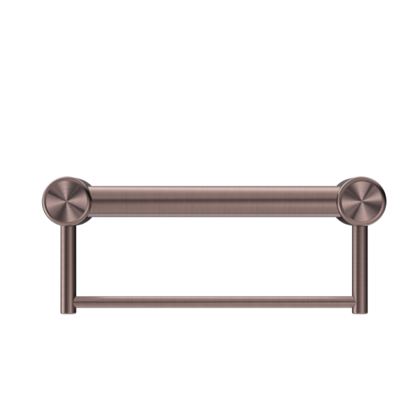 Nero Mecca Care 32mm Grab Rail With Towel Holder 300mm Brushed Bronze - Sydney Home Centre