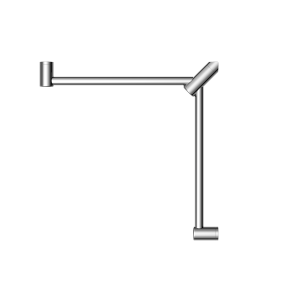 Nero Mecca Care 32mm Wrap Around Corner Grab Rail 600X600mm Chrome - Sydney Home Centre