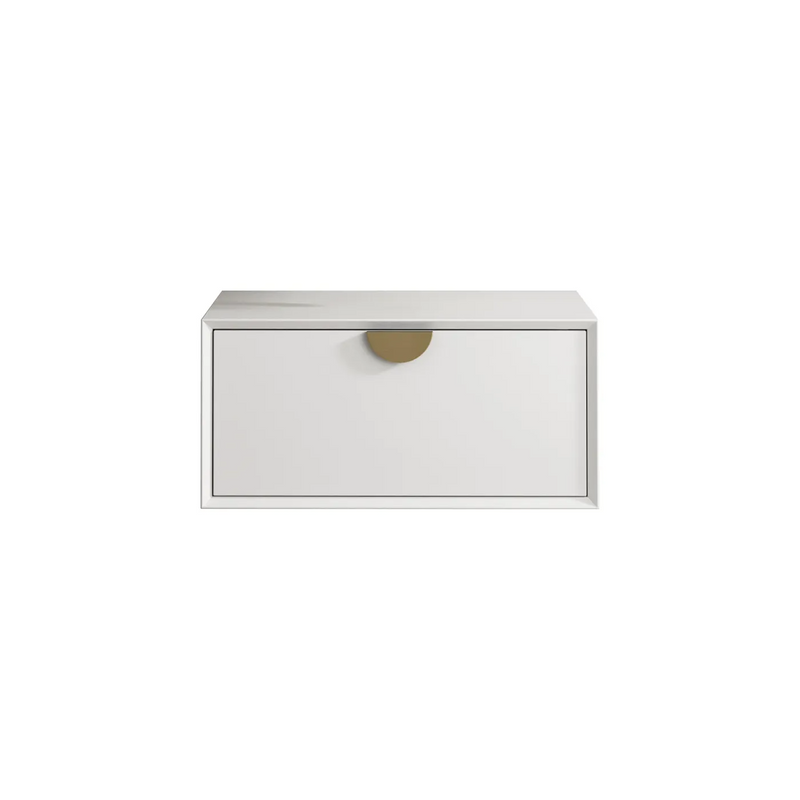 Otti Moonlight 600mm Wall Hung Cabinet Satin White - Sydney Home Centre