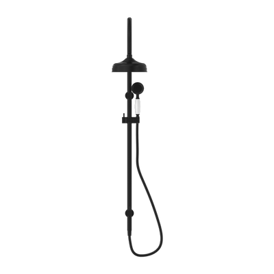 Nero York Twin Shower With White Porcelain Hand Shower Matte Black - Sydney Home Centre