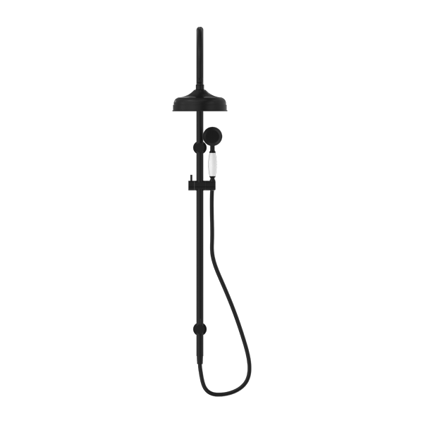 Nero York Twin Shower With White Porcelain Hand Shower Matte Black - Sydney Home Centre