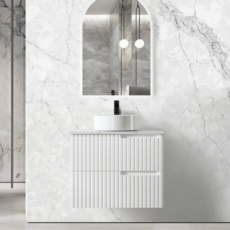 Otti Noosa 750mm Wall Hung Vanity Matte White (Cabinet Only) - Sydney Home Centre