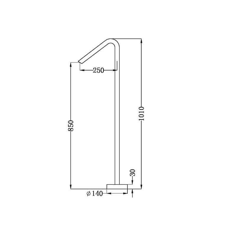 Nero Mecca Floor Standing Bath Spout Only Graphite - Sydney Home Centre