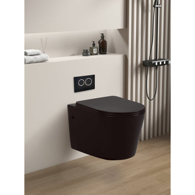 Poseidon Avis Rimless Wall Hung Pan Matte Black - Sydney Home Centre