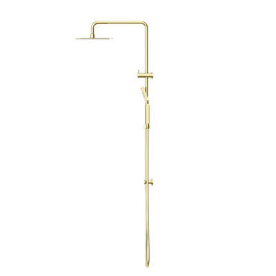 Nero Square Project Twin Shower Brushed Gold - Sydney Home Centre