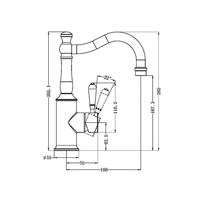 Nero York Basin Mixer Hook Spout With Metal Lever Matte Black - Sydney Home Centre