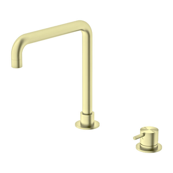 Nero Mecca Hob Basin Mixer Square Spout Brushed Gold - Sydney Home Centre