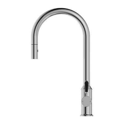 Nero York Pull Out Sink Mixer With Vegie Spray Function With Black Porcelain Lever Chrome - Sydney Home Centre