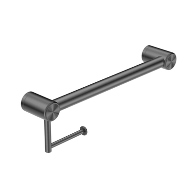 Nero Mecca Care 32mm Grab Rail With Toilet Roll Holder 450mm Gun Metal - Sydney Home Centre