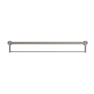 Nero Mecca Care 32mm Grab Rail With Towel Holder 900mm Brushed Nickel - Sydney Home Centre