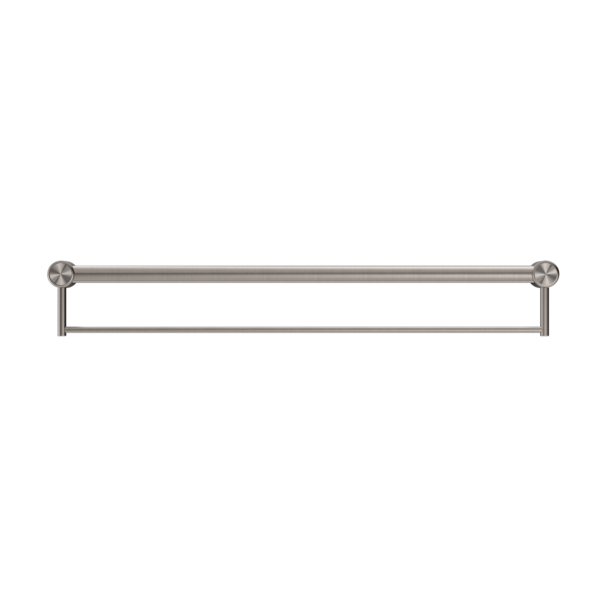 Nero Mecca Care 32mm Grab Rail With Towel Holder 900mm Brushed Nickel - Sydney Home Centre