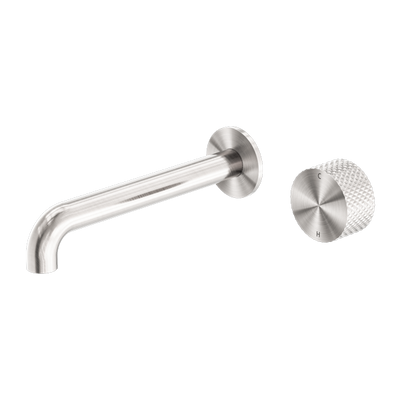 Nero Opal Progressive Wall Basin/Bath Mixer 160mm Spout Brushed Nickel - Sydney Home Centre