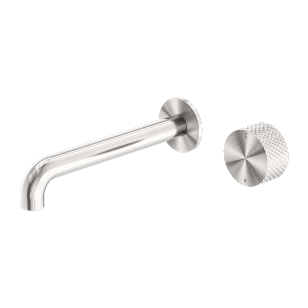 Nero Opal Progressive Wall Basin/Bath Mixer 160mm Spout Brushed Nickel - Sydney Home Centre