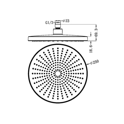 Nero Opal Shower Head Chrome - Sydney Home Centre