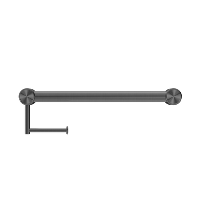 Nero Mecca Care 32mm Grab Rail With Toilet Roll Holder 450mm Gun Metal - Sydney Home Centre