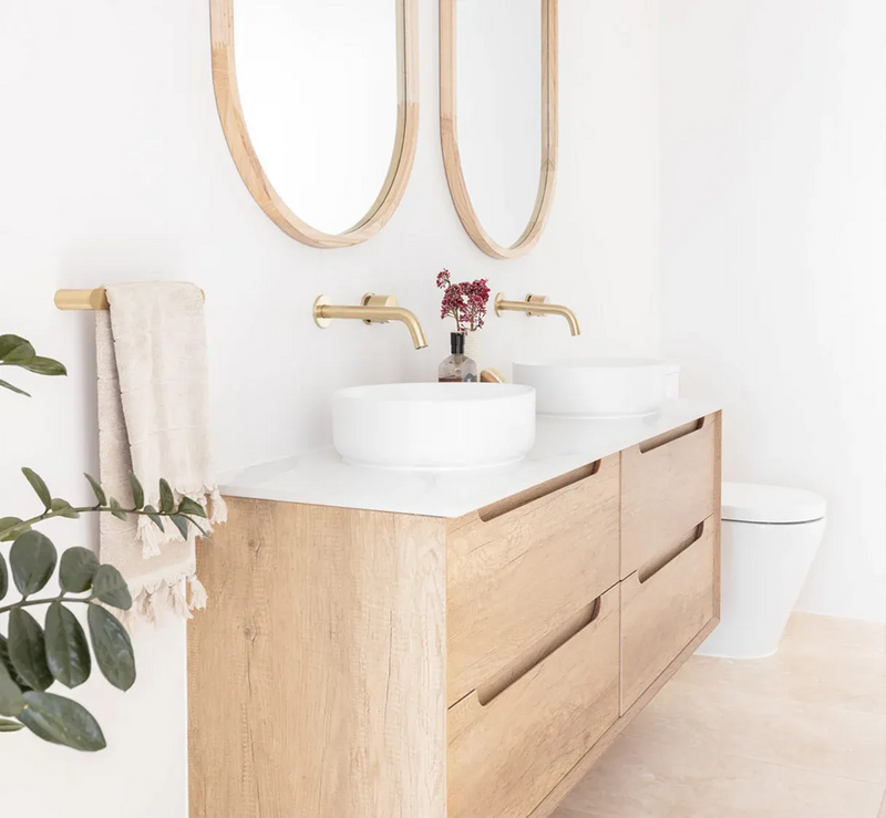 Otti Byron 1500mm Wall Hung Vanity Natural Oak (Cabinet Only) - Sydney Home Centre