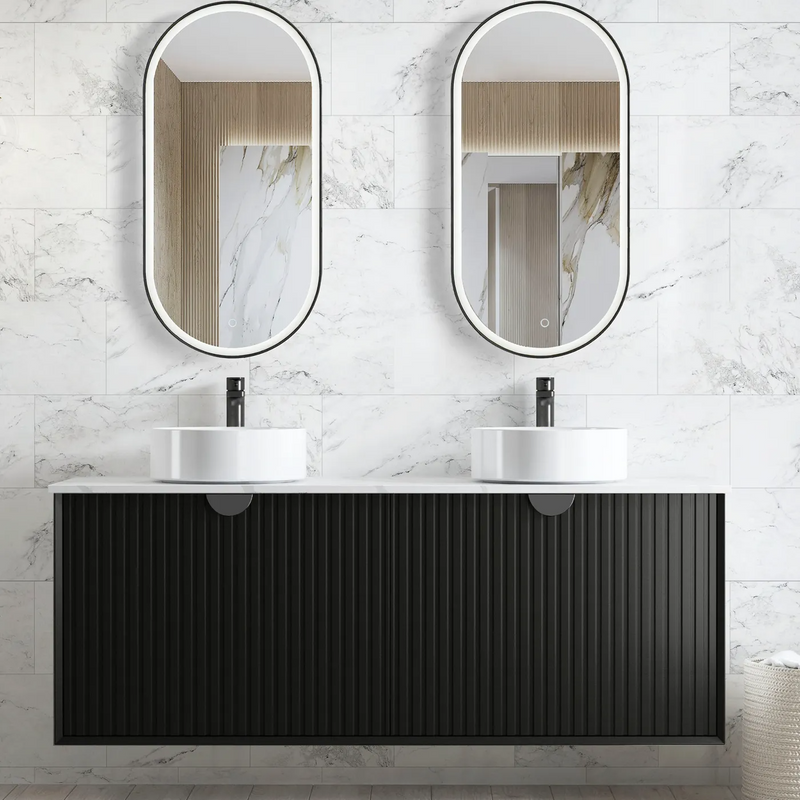 Otti Marlo 1500mm Wall Hung Vanity Black Satin (Cabinet Only) - Sydney Home Centre