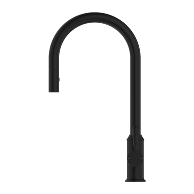 Nero York Pull Out Sink Mixer With Vegie Spray Function With Metal Lever Matte Black - Sydney Home Centre