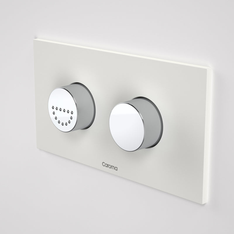 Caroma Invisi Series II® Round Dual Flush Plate & Raised Care Buttons Afternoon Daze - Sydney Home Centre