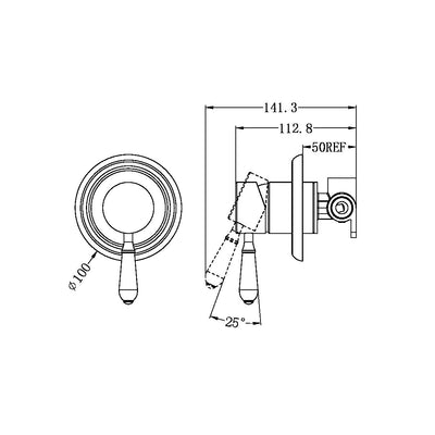 Nero York Shower Mixer With Metal Lever Aged Brass - Sydney Home Centre