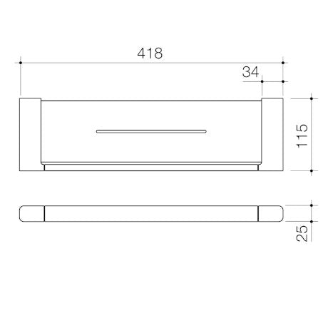 Caroma Luna Metal Shelf Brushed Nickel - Sydney Home Centre