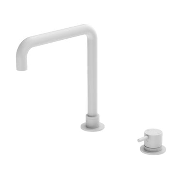 Nero Mecca Hob Basin Mixer Square Spout Matte White - Sydney Home Centre