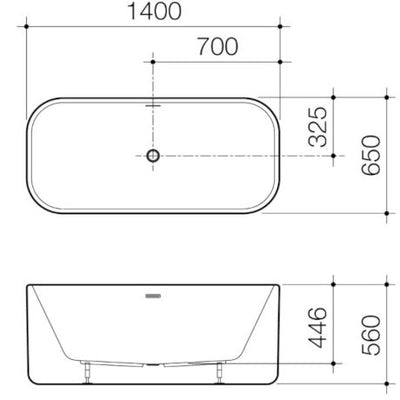 Caroma Luna 1400mm Freestanding Bath Gloss White - Sydney Home Centre