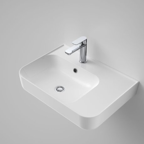 Caroma Tribute Rectangle 600mm Right Hand Shelf Wall Basin 1 Tap Hole With Overflow - Sydney Home Centre