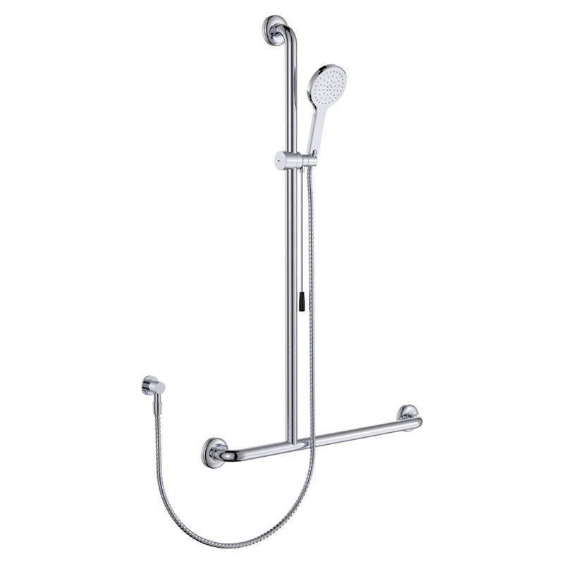 Fienza Luciana Care Inverted T Rail Shower with Push/Pull Slider Left-Hand - Chrome - Sydney Home Centre