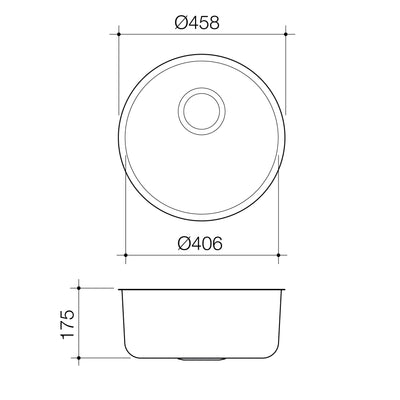 Caroma Luna Round Bowl U/M & O/M Sink Stainless Steel - Sydney Home Centre